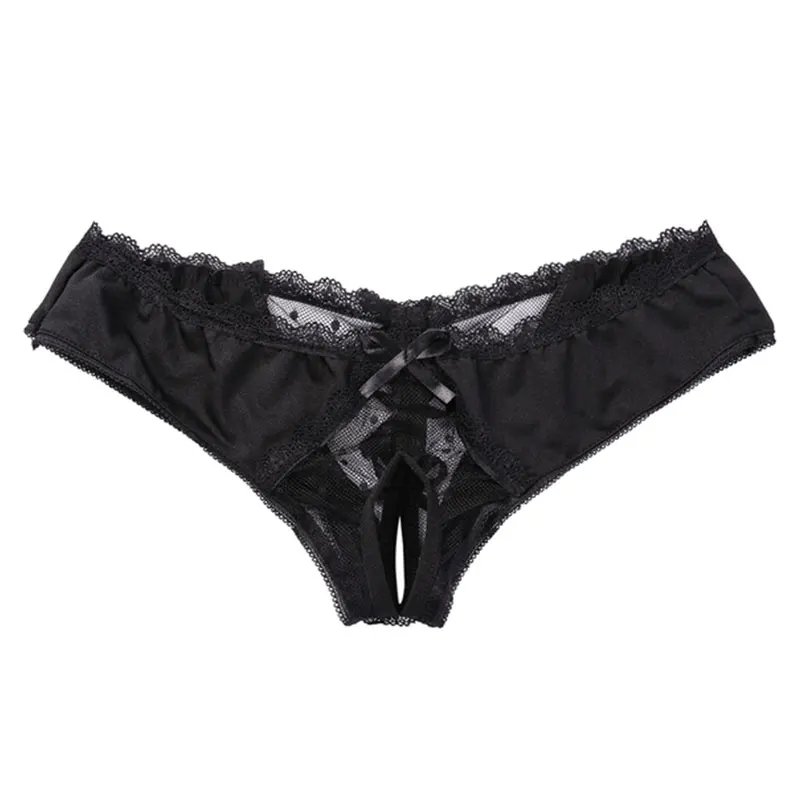 Women Sexy Open Crotch Panties for Ladies Flower Lace Female Briefs See-through Crotchless Lingerie Sexy Underwear