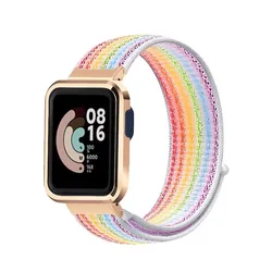 Premium Nylon Strap with Metal Protector Case for Redmi watch (Multicolor)