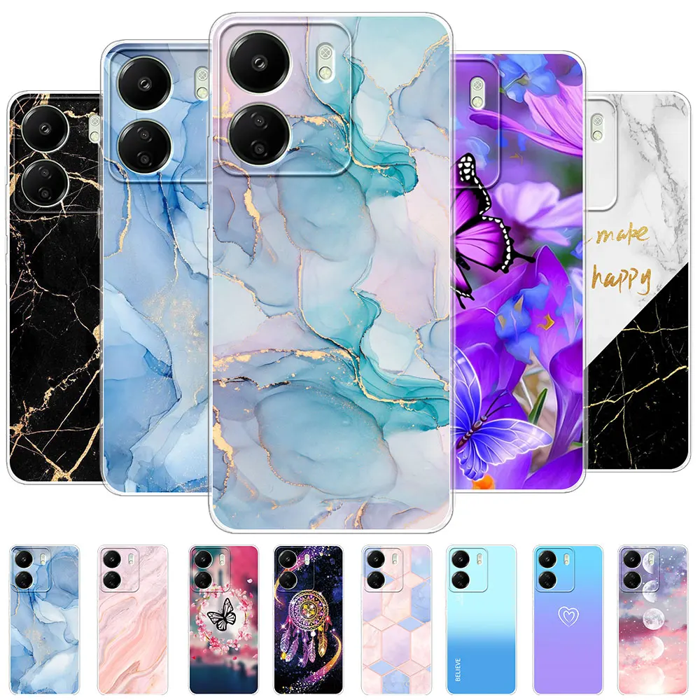 Per Xiaomi Redmi 13C Custodia In Marmo Antiurto In Silicone Soft Clear Coque Cover Per Redmi 12 Clear Bumper Funda Per Redmi 12C Coque