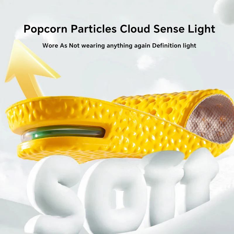 1 Pair PU inside increase insole， shock absorption, comfortable foot mat, men and women can be invisible increase insole