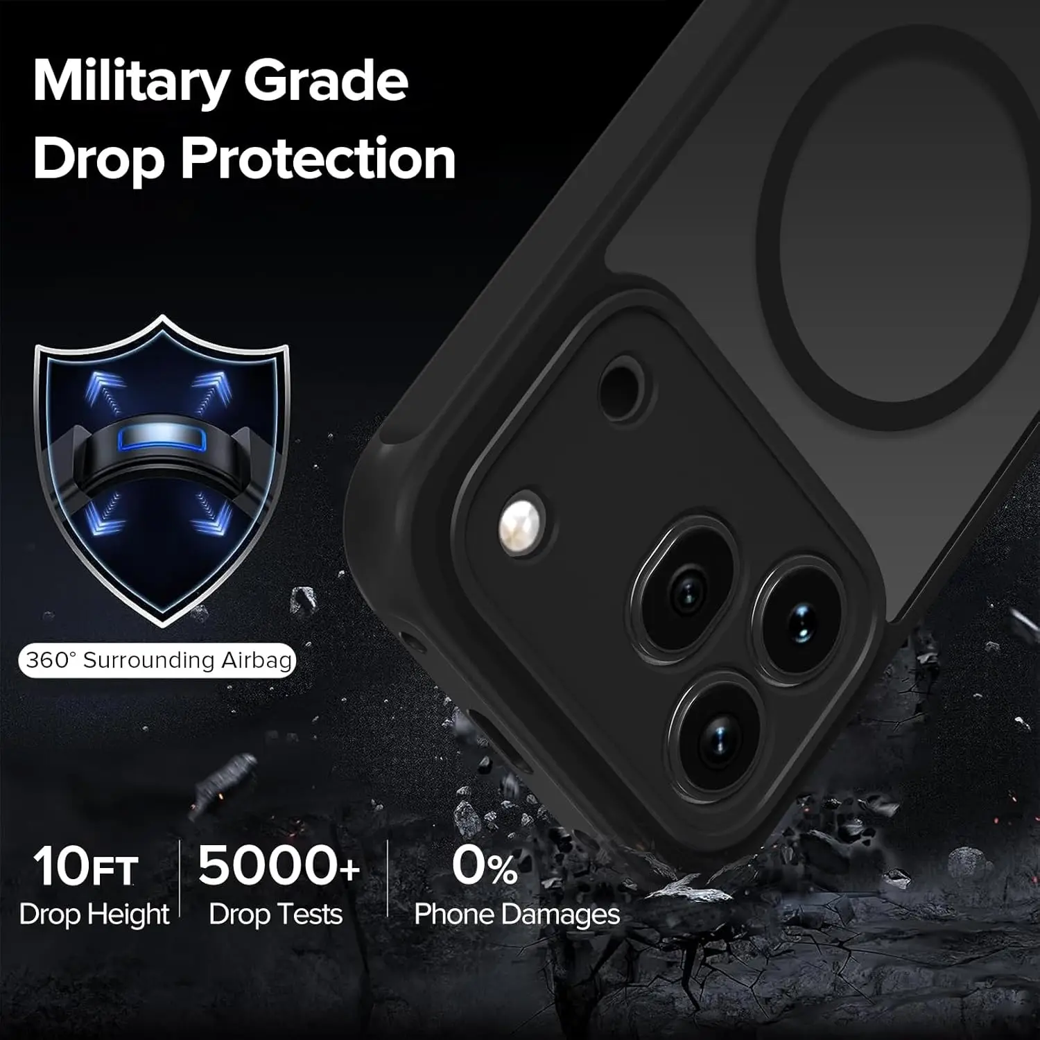 Translucent Magnetic Wireless Charging Hard Matte Case