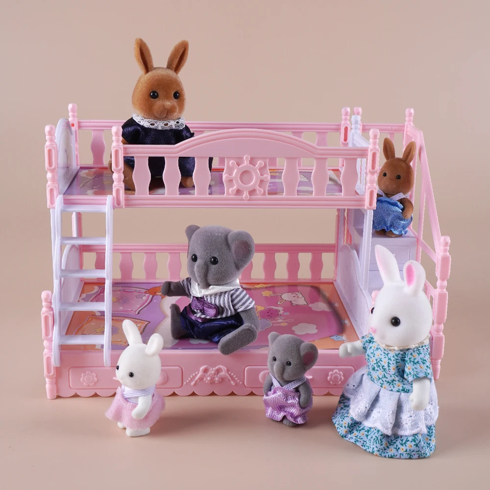 1:12 Dollhouse Ice Cream Truck Baby Bed Simulation Miniature Scene Display Dessert Car Bunk Bed Bathroom Kitchen Toy For Girl 2