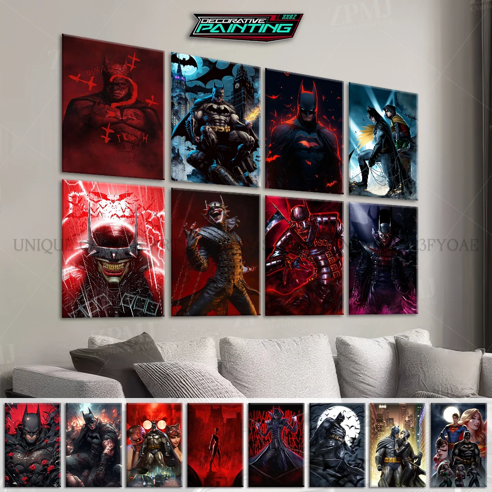 DC Comics Justice League Batman Leinwand Bilder Rote Kapuze Joker Poster Catwoman Zimmer Home Decor Wand Kunstwerk Rahmenlose Malerei