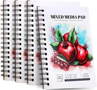 4 Pack of Mixed Media Sketchbooks, 5.5x8.5 Inch Drawing Paper Sketchbooks, 108lb/160gsm Heavy Duty Spiral Bound Sketchbooks 1