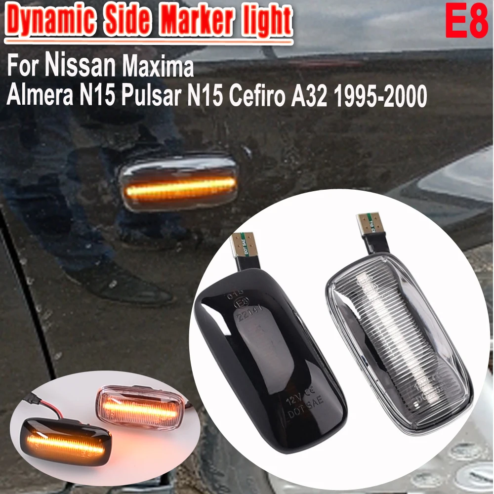 LED Dynamic Turn Signal Flashing Lamp Side Marker Light For Nissan