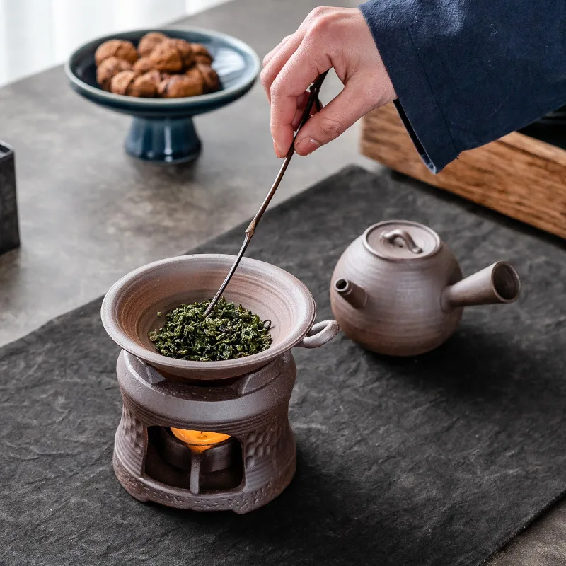 Candle Warming Tea Roaster Fire Wood Heater Stoneware Ceramic Tea Stove Teapot Warmer Heating Insulation Base Teaware Kitchen