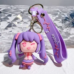 Hatsune Miku Anime Figure Keychain - Creative Cartoon Gift (Purple)