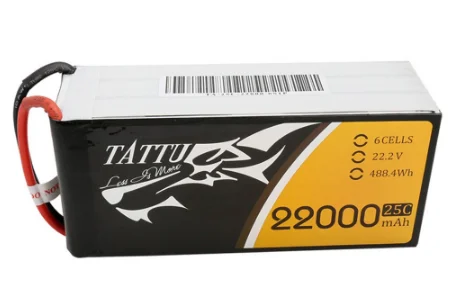 대용량 부하 멀티로터 헥사콥터 옥토콥터용 LiPO 배터리 버스트 25C, 22000mAh, 6S, 22.2V, 488wh