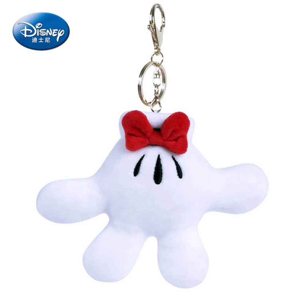 Disney Authentic Plush Pendant Kids Lovely Mickey Minnie Bow Palm Pendant Girls Bag Key Mobile Phone Pendant Gifts For Friends