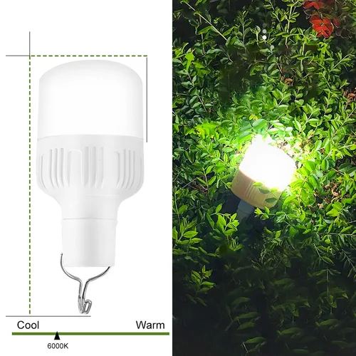 후크가 달린 휴대용 비상 LED 조명, USB 충전식 야외 텐트 랜턴 램프, 바베큐 낚시 캠핑 정원 조명 전구 3