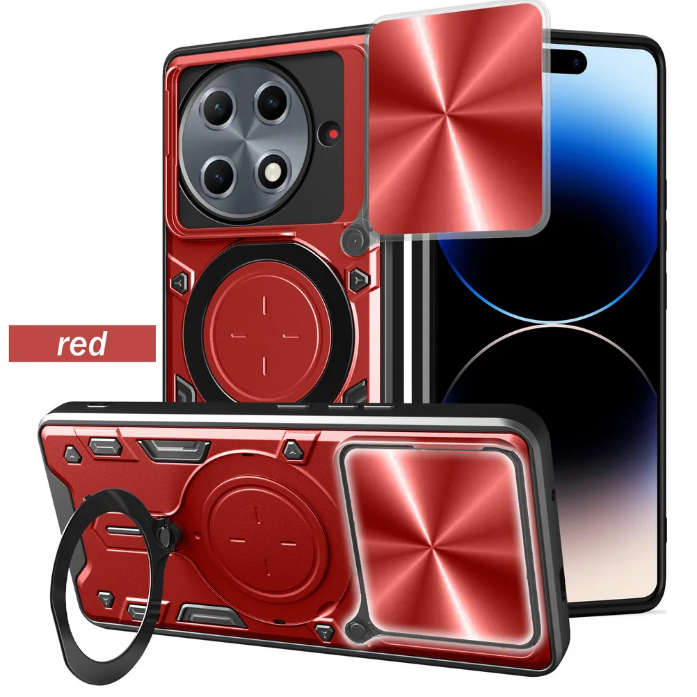 Metal Ring Camera Protect Case with Armor Rotating Holder Cover