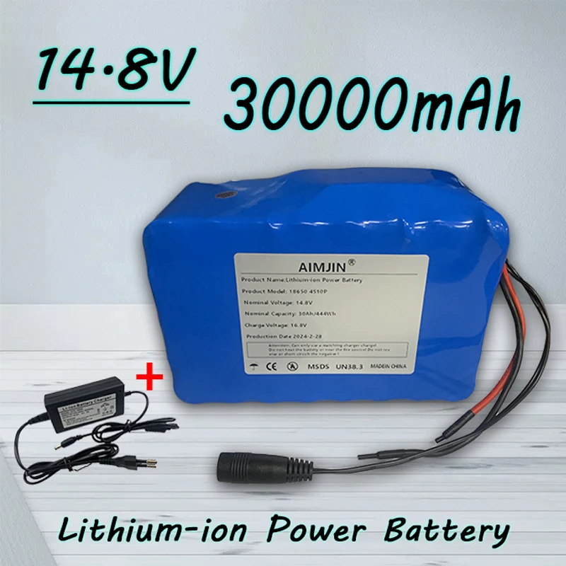

14.8V 30A 18650 lithium battery pack +16.8V charger built-in BMS, used for electronic products built-in battery + charger