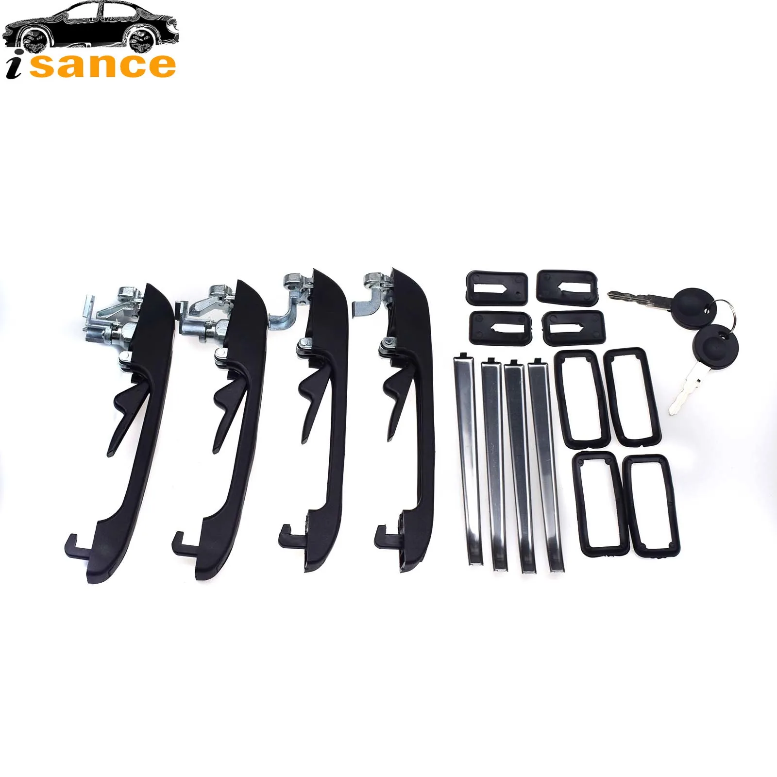 New Car Door Handles Lock W/ Keys Outside Exterior Front Rear Left Right  For Vw Golf Mk1 Mk2 Jetaa Mk2 191837205a,191837206a - Exterior Door Handles  - AliExpress