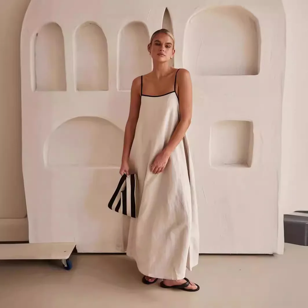 Amazon Vestidos Hasta La Rodilla Sueltos Vestido Con Tirantes Y