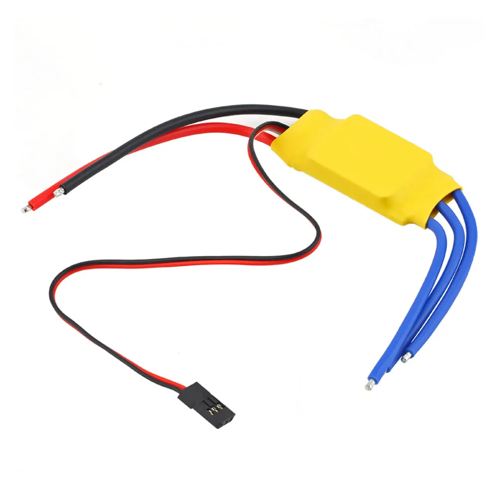 Contrôleur de vitesse ESC 30A sans balais pour avion RC drone installé dans un châssis de quadcopter, prêt pour le vol