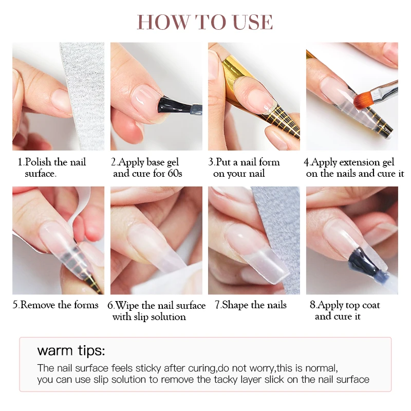MEET ACROSS 7ml Milk White Pink Quick Extension Nail Gel Polish 3 In 1 Semi Permanent Soak Off UV Gel Varnish Nail Art Manicure 6
