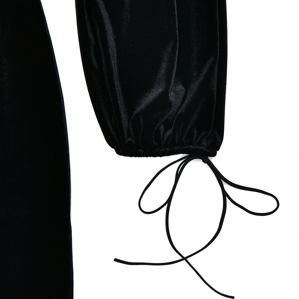 Elegant Long Sleeved Velvet Hollow Out Dress Women Sexy Backless Party Evening Dress Autumn/Winter 2025 New Slim Vestido