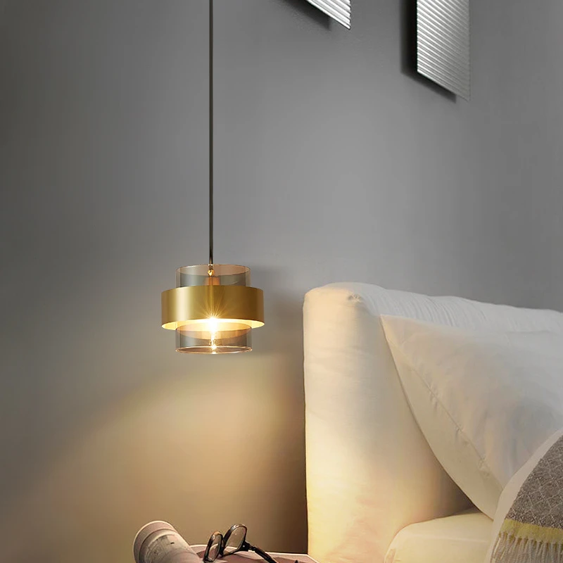 

Современные Простые люстры в скандинавском стиле, подвесные светильники из медного стекла, для ресторана, бара, для спальни, гостиной, прикроватная декоративная лампа