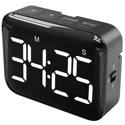 Enhanced Magnetic LED Timer with Large Screen Display for Kitchen, Study, and Fitness (Black)