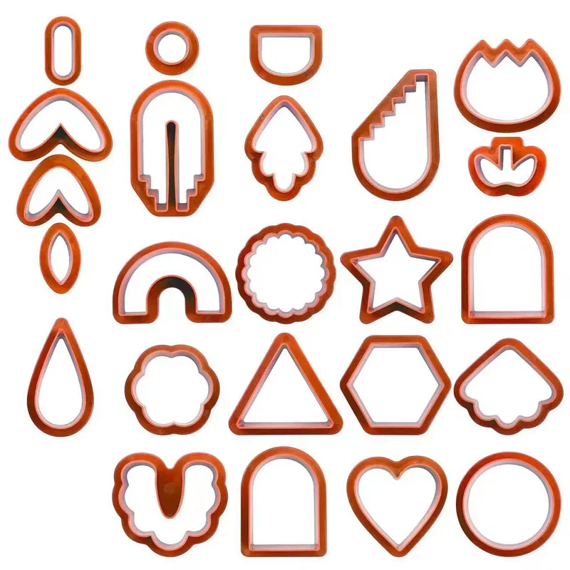 Polymer Clay Tools Clay Craft Tool Polymer Clay Earrings Cutters Stainless Steel Geometry Die Baking Mould Handmade DIY Jewelry Making Cake Cookie Cutter