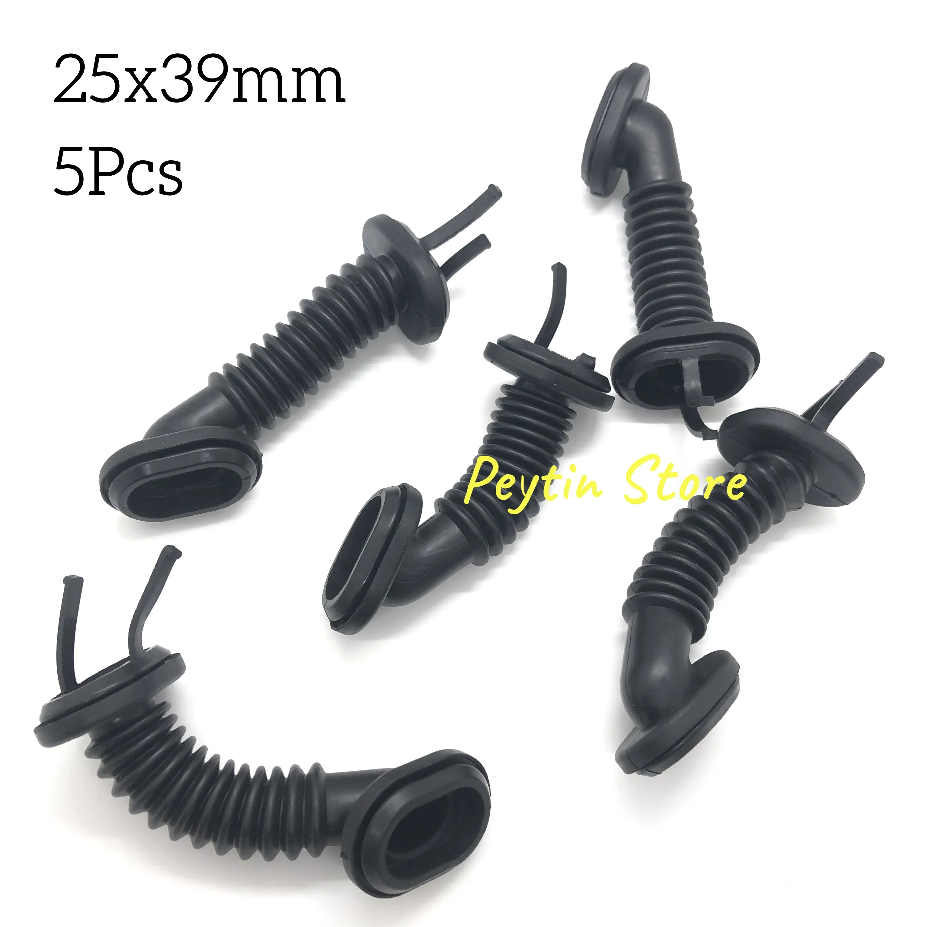 Description Picture 5 of item1Pc 25x25/25x39/30x30/35x35/45x30 55x30mm Car Wire Harness Door Tube Dust-proof Threading Protection Tube Black Rubber Tube