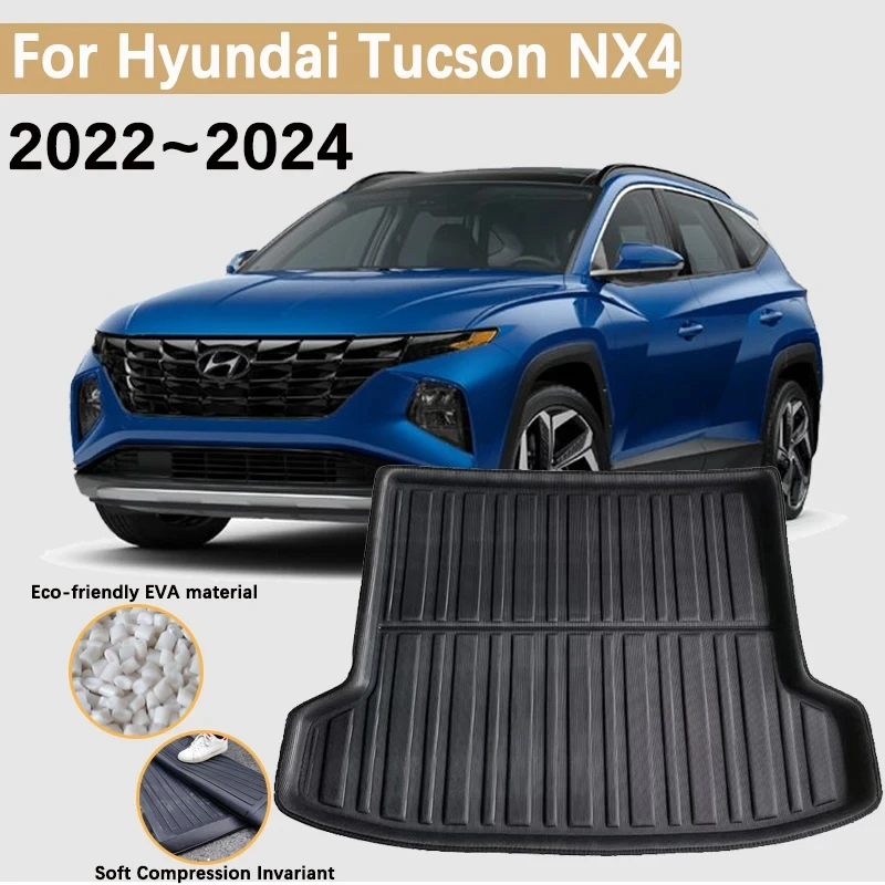 

For Hyundai Tucson Accessories NX4 LWB 2022 2023 2024 Car Trunk Floor Mats Boot Cargo liner Waterproof Carpet Storage Pad 3D EVA