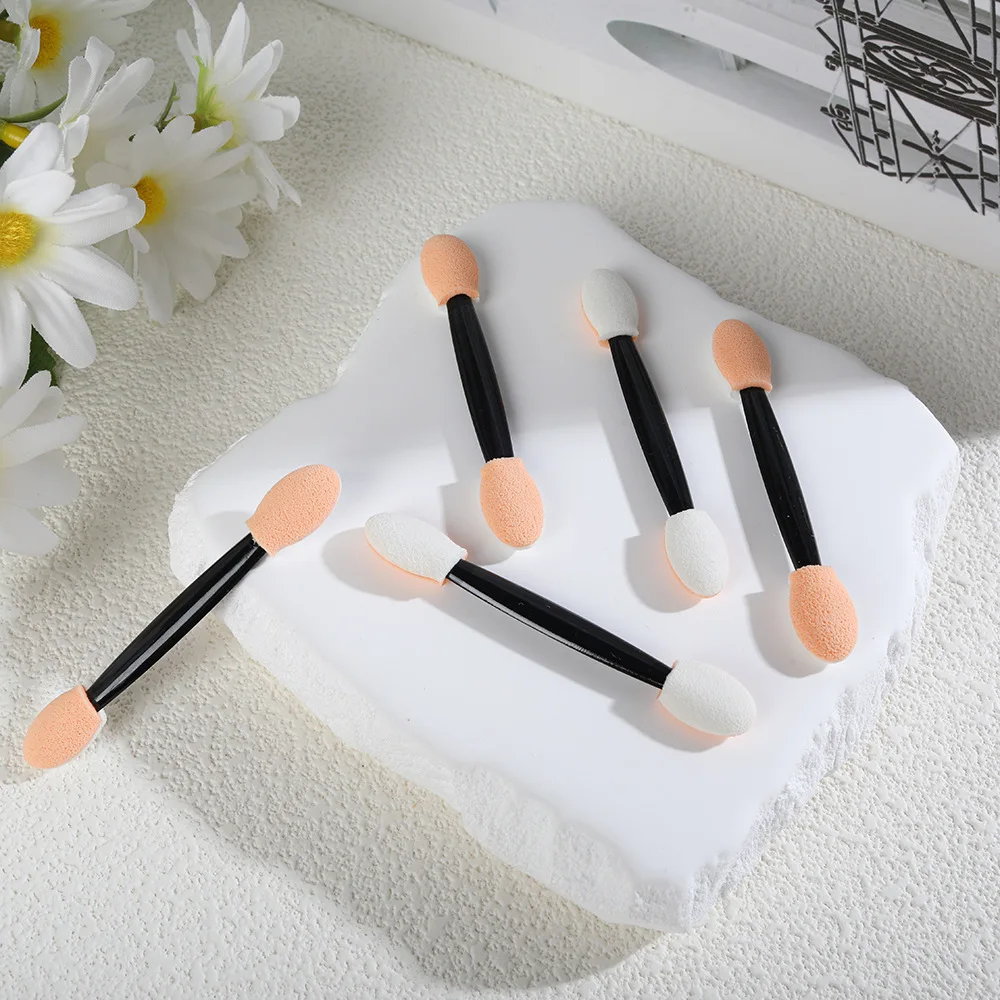 10/30/50Pcs Double Ended Sponge Nail Powder Brush Eyeshadow Sponge Sticks Chrome Pigment Pen Applicator Portable Makeup Tools^*^ 4
