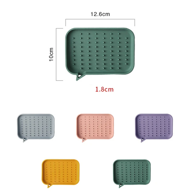 Szilikon Szappantartó Tároló Állvány Lefolyó Szappanos Doboz Nem Csúszós Tálca Fürdőszoba Szervező Konyhai Kiegészítők Szivacskeféhez - Image 6