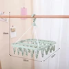 Clothes Drying Hanger 32 Clips Underwear Laundry Rack Foldable Socks Bracket Storage Organizers Windproof Clothes Horse Supplies 6