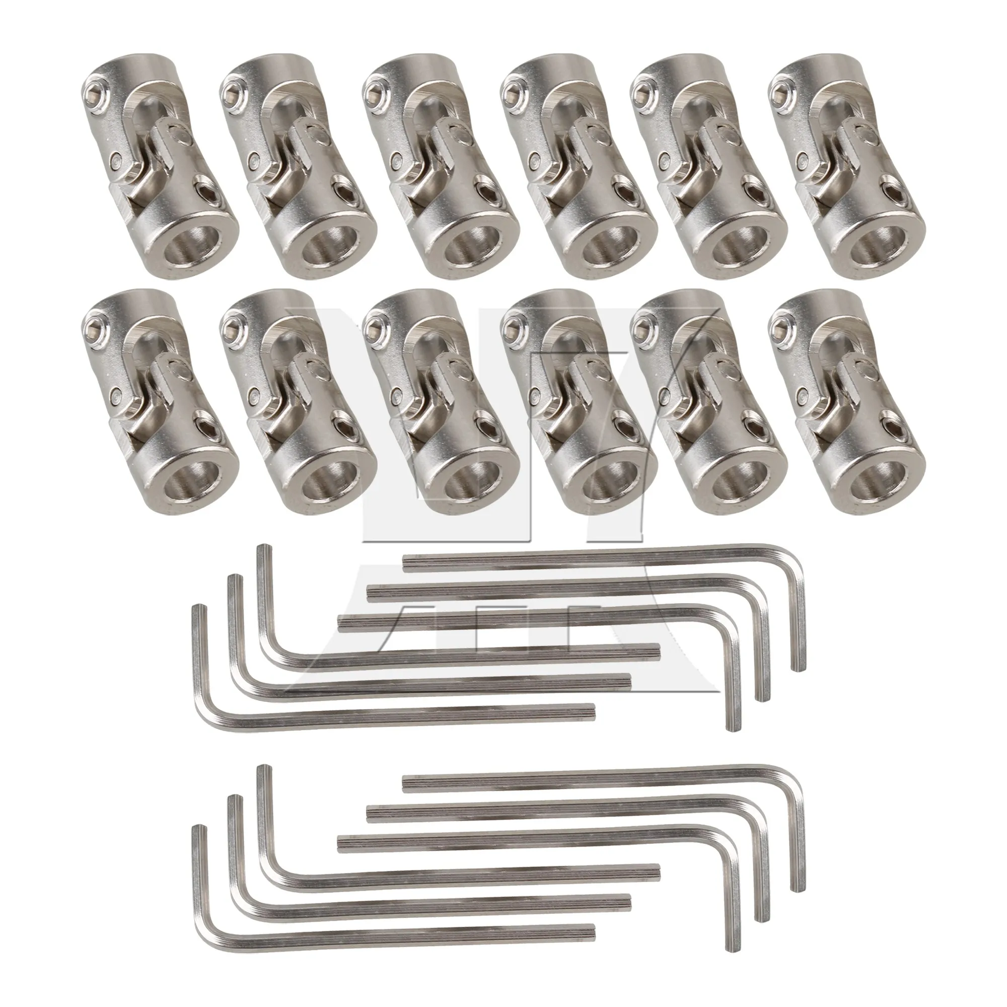 CNBTR 12 Pcs Metal Shaft Coupling Couplers for RC Boat Robot 6-6mm Hole Dia
