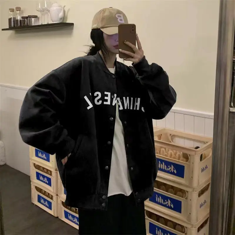 2023 Spring Autumn Women Jacket New Fashion Baseball Jacket Original Design Vintage Clothes