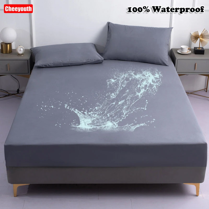 CheeyouthWaterproofFittedBedSheetHomeSoftBreathableBedCover