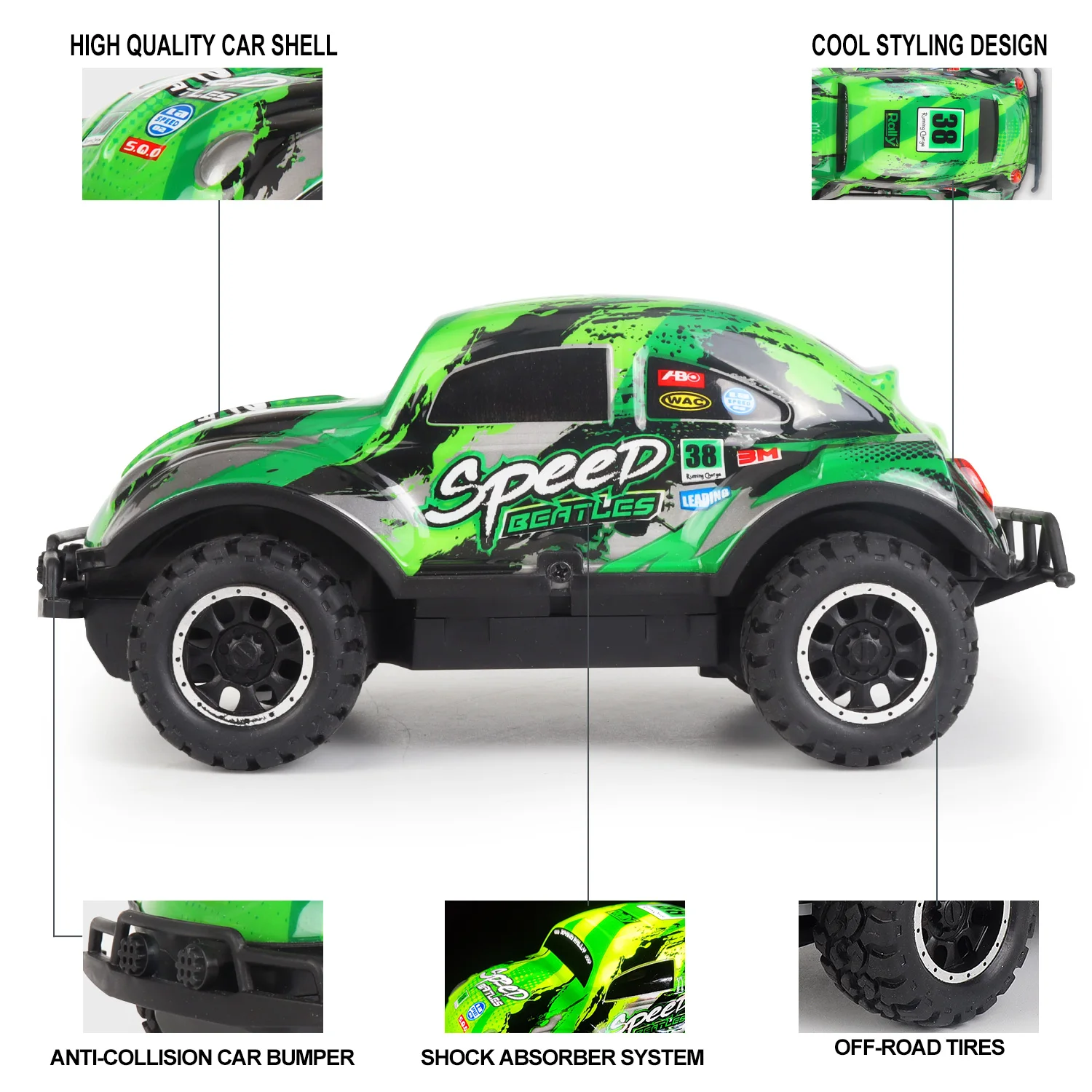LED Illuminated Off-Road Jeep Remote Control Car Small Proportion Non Charged Children's Toy Car 5