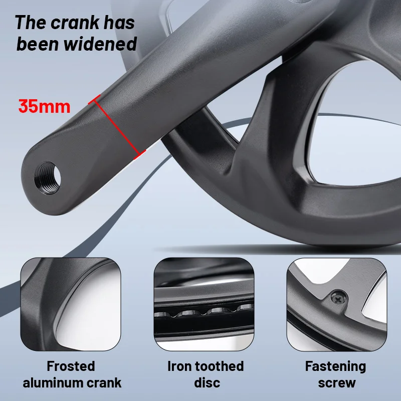 Bike Crankset 52T Single Chainring 152mm Crank Arm Set for 6/7/8 Speeds City Bike Fat Bike E-Bike Folding Accessories bike chainring bike crank bike crankset bicycle parts