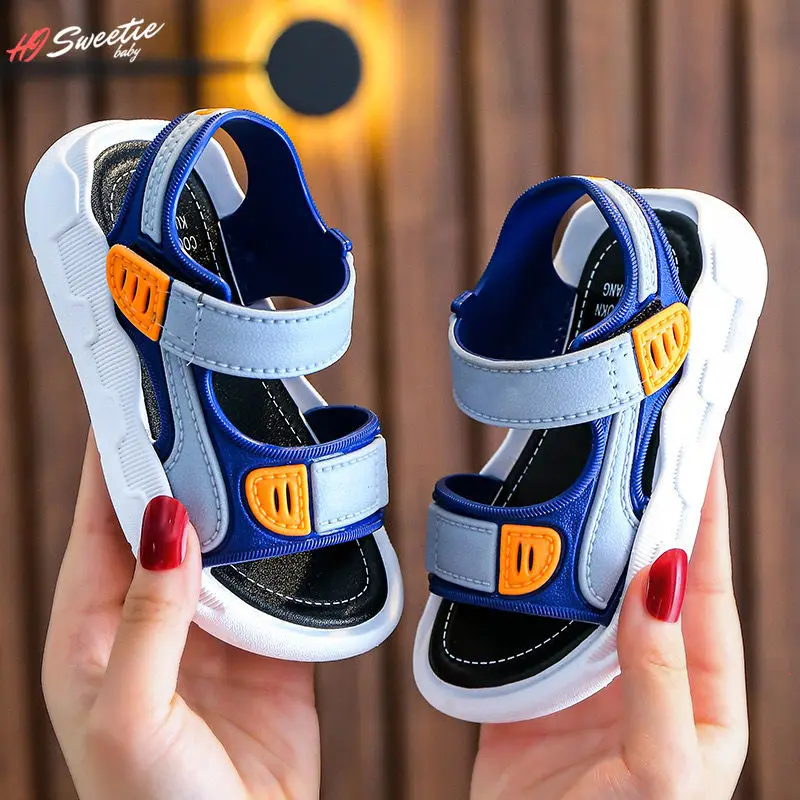 Summer Baby Sandals Solid Color Baby Boy Sandals Soft Sole Anti-slip Boys Girls Sandals Toddler Baby Shoes Beach