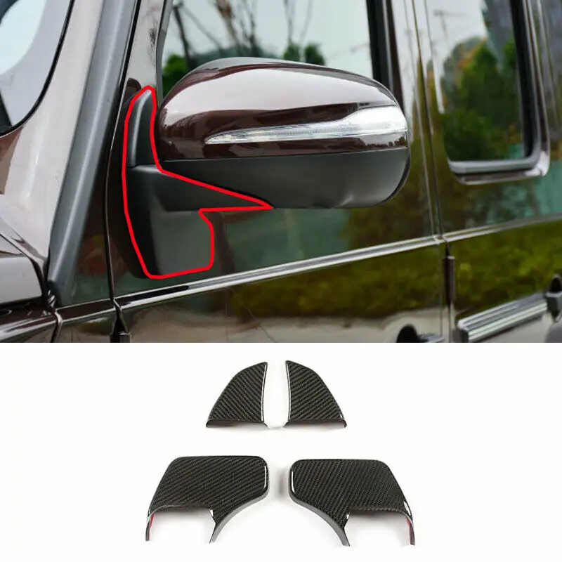 

Real Dry Carbon Fiber Car Rear View Mirror Base Trims For Mercedes-Benz G-Class W464 G500 G63 2019-2020