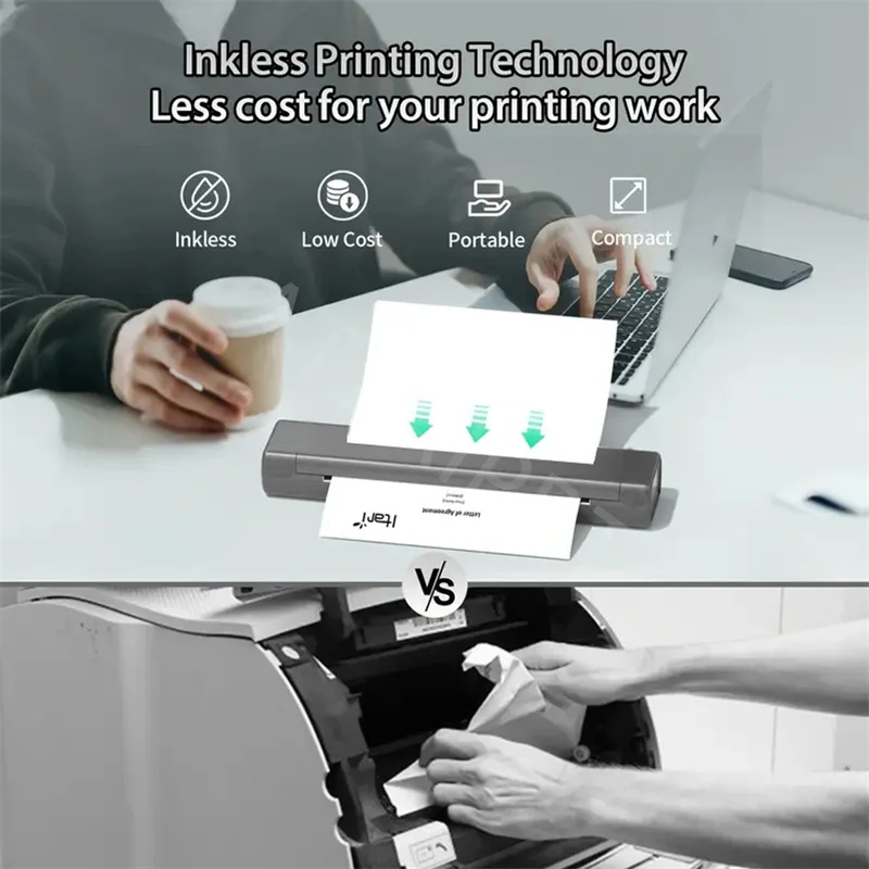Small & Portable Thermal Printer Professional A4 Paper Tattoo Thermal Transfer Stencil Copier Machine Compatible with Phone & PC