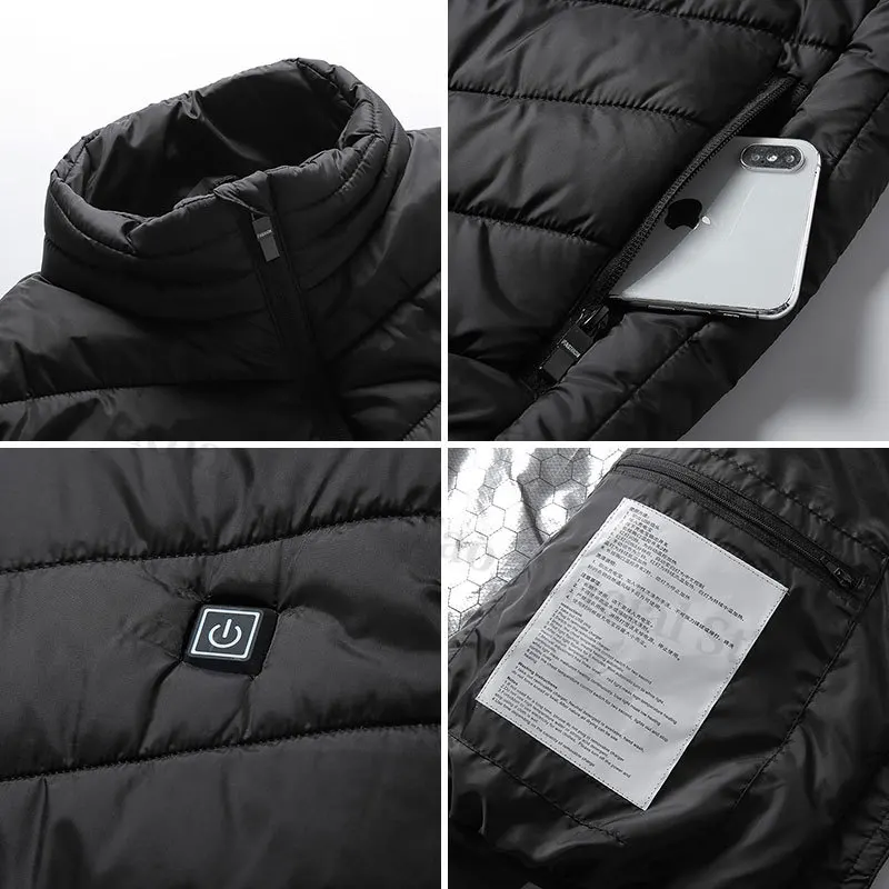 4 Heated Vest Zones Electric Heated Jackets Men Women Sportswear Heated Vest Bodywarmer Usb Inner Heat Vest Veste For Camping