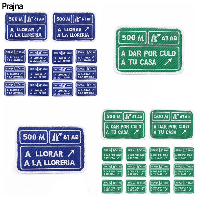10PCS/lots A LLORAR A LA LLORERIA Embroidery Patch Iron On Patches For Clothing Thermoadhesive Patches On Clothes Sew Sticker