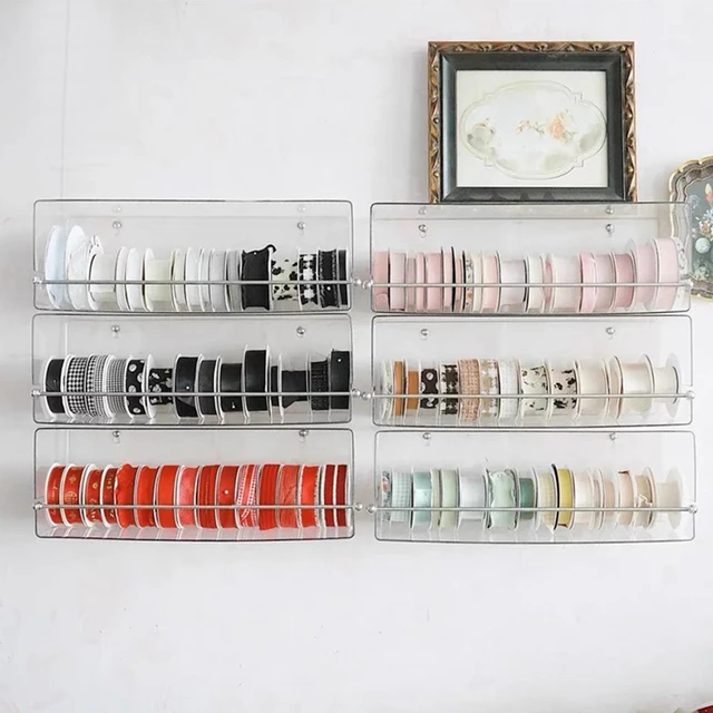 Wall Mount Ribbon Organizer Storage Display Wire Spool Rack Key