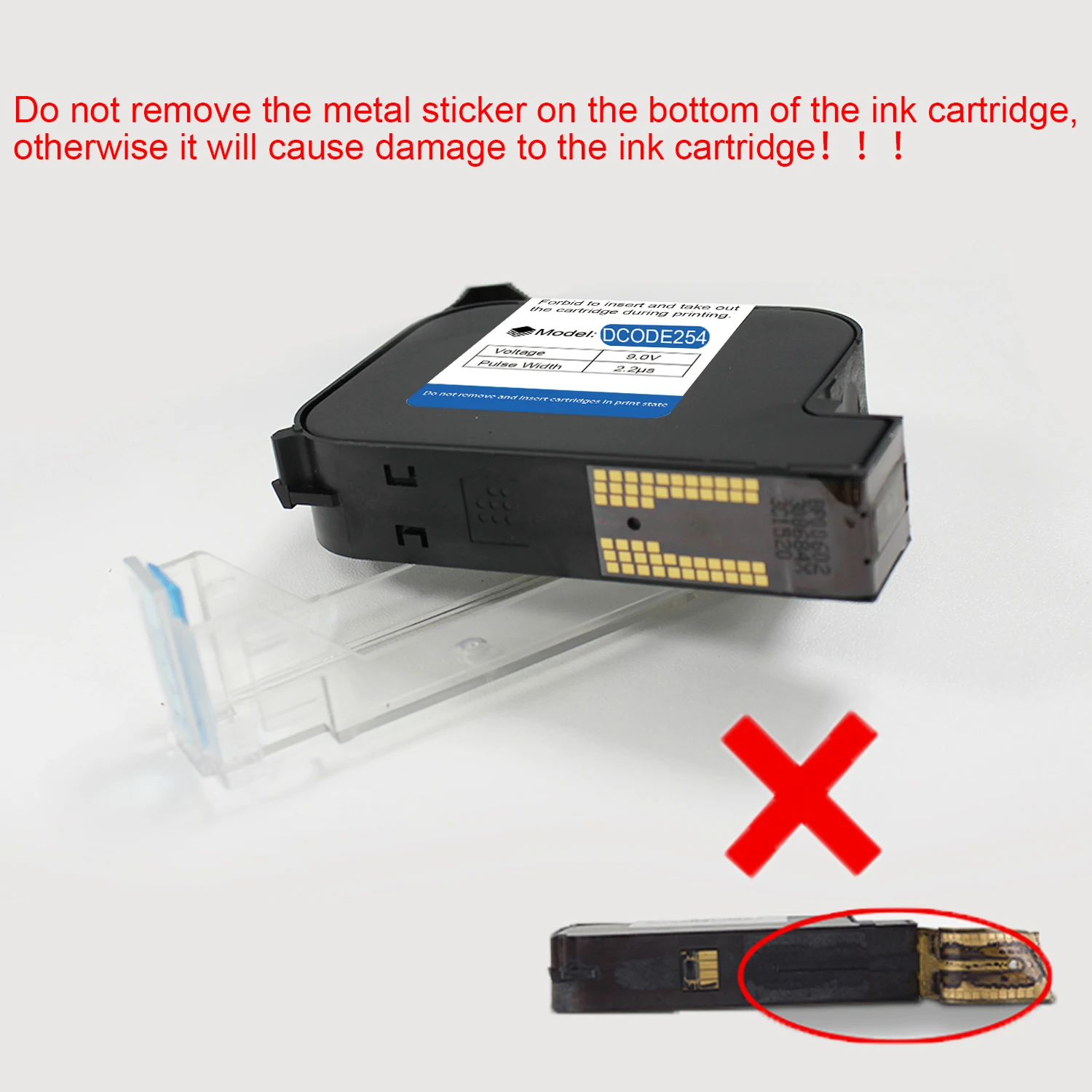 254 Original 25.4mm Handheld Thermal Inkjet Printer Fast Dry Solvent Ink Cartrid