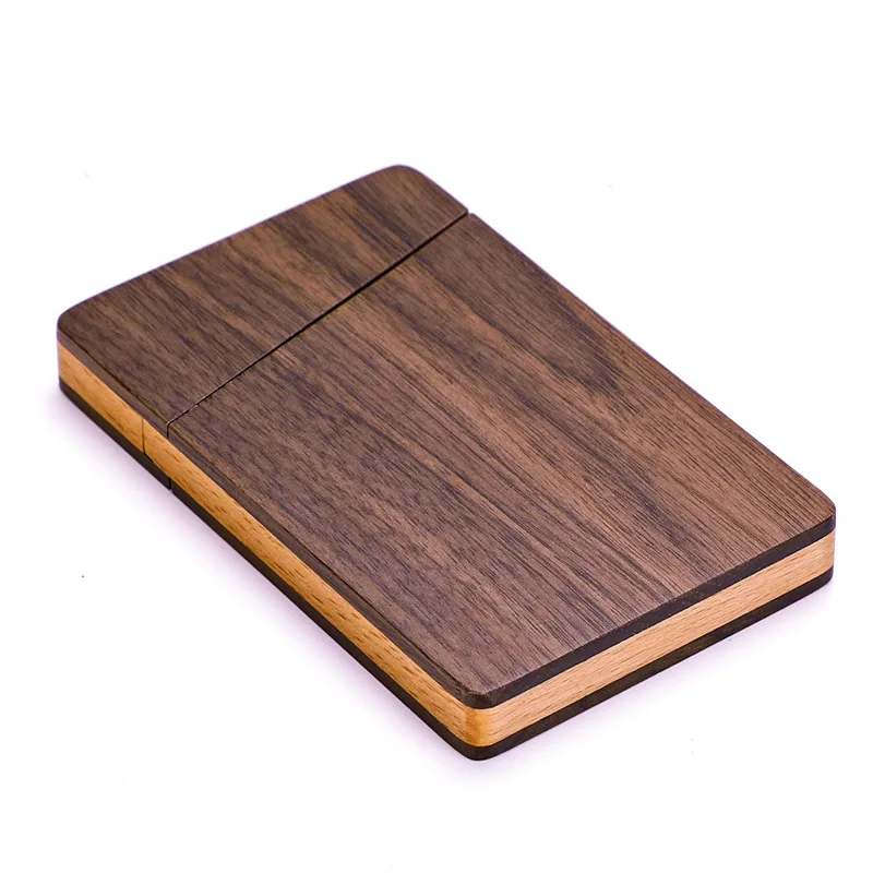 Black Walnut Wooden Business Card Box Portable Card Holde Card Storage Box Business Office Supplies Storage Organization 6