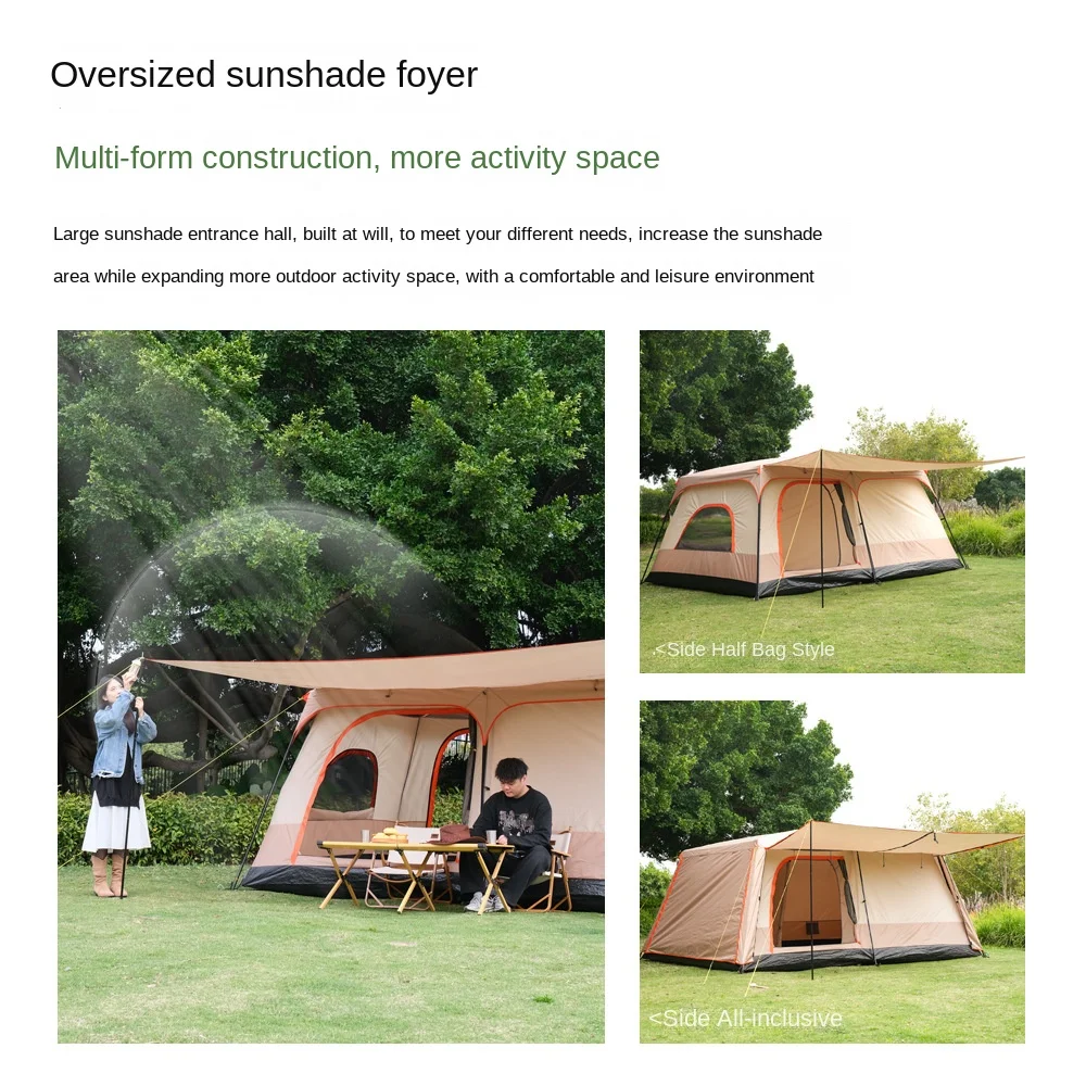 Double Rainproof Outdoor Tent, 2 Rooms and 1 Hall 3