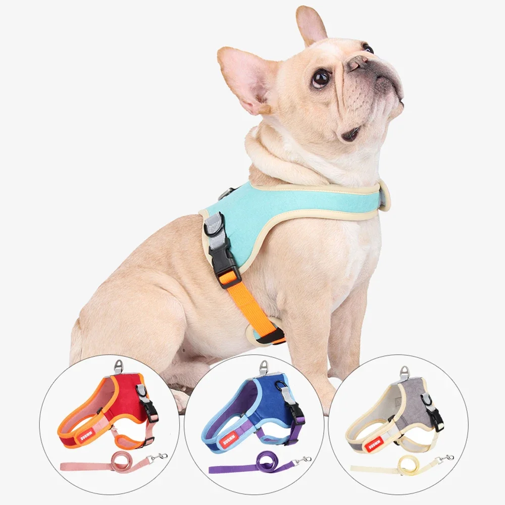 

Pet Dog harness Leash Reflective No Pull Adjustable for small Medium Large dogs Safety Vest colalr dog Supplies Dropshipping