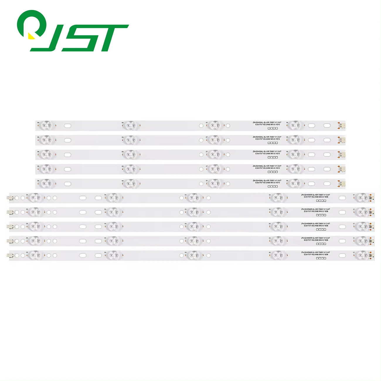 New 10pcs/Kit LED Strips TV JTV-5505 L55UHDPR001 UA55PR P55L21T2CSM ZN-55H09AL-5L 5R 60908 V1.3 ZN-55H09AR-5L 5R 70801 V1.5-0T 6
