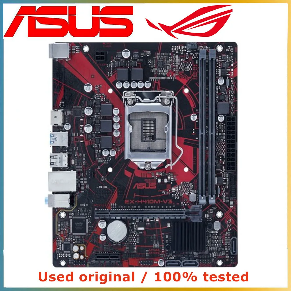 

Материнская плата для компьютера ASUS, LGA 1200 DDR4 64 ГБ, для Intel H410, десктопная материнская плата M.2 NVME PCI-E 3,0 X16