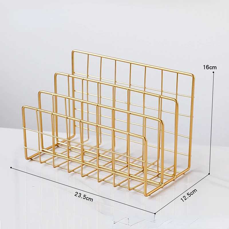 Book Organizer Nordic Metal Storage Basket for Office Desktop