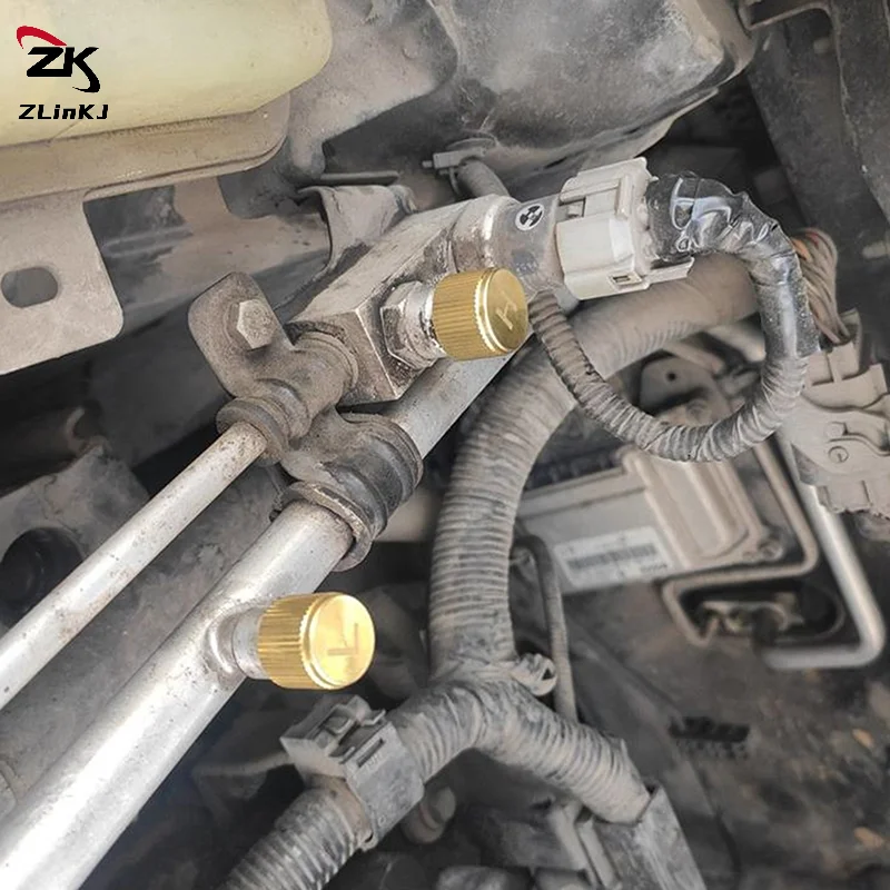 (ZYDD01) 1개 자동차 에어컨 냉매 먼지 커버 밸브 캡 고압 저압 캡 R134a 사용 대부분의 차량에 적합