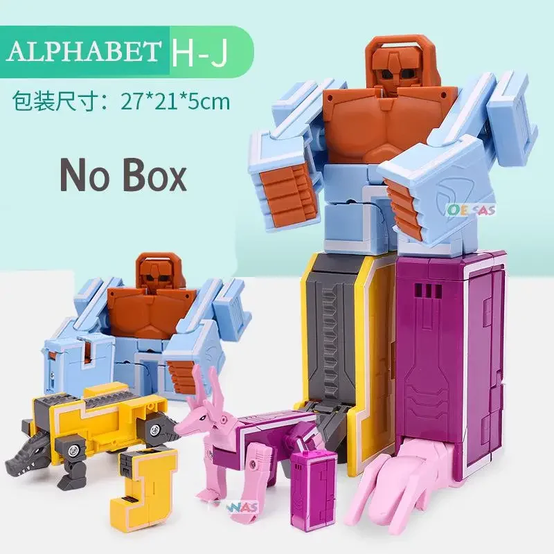 Figuras de acción de deformación con 26 letras del alfabeto AZ, dinosaurios, guerreros, juguetes de robot de transformación para niños, regalo Brinquedos