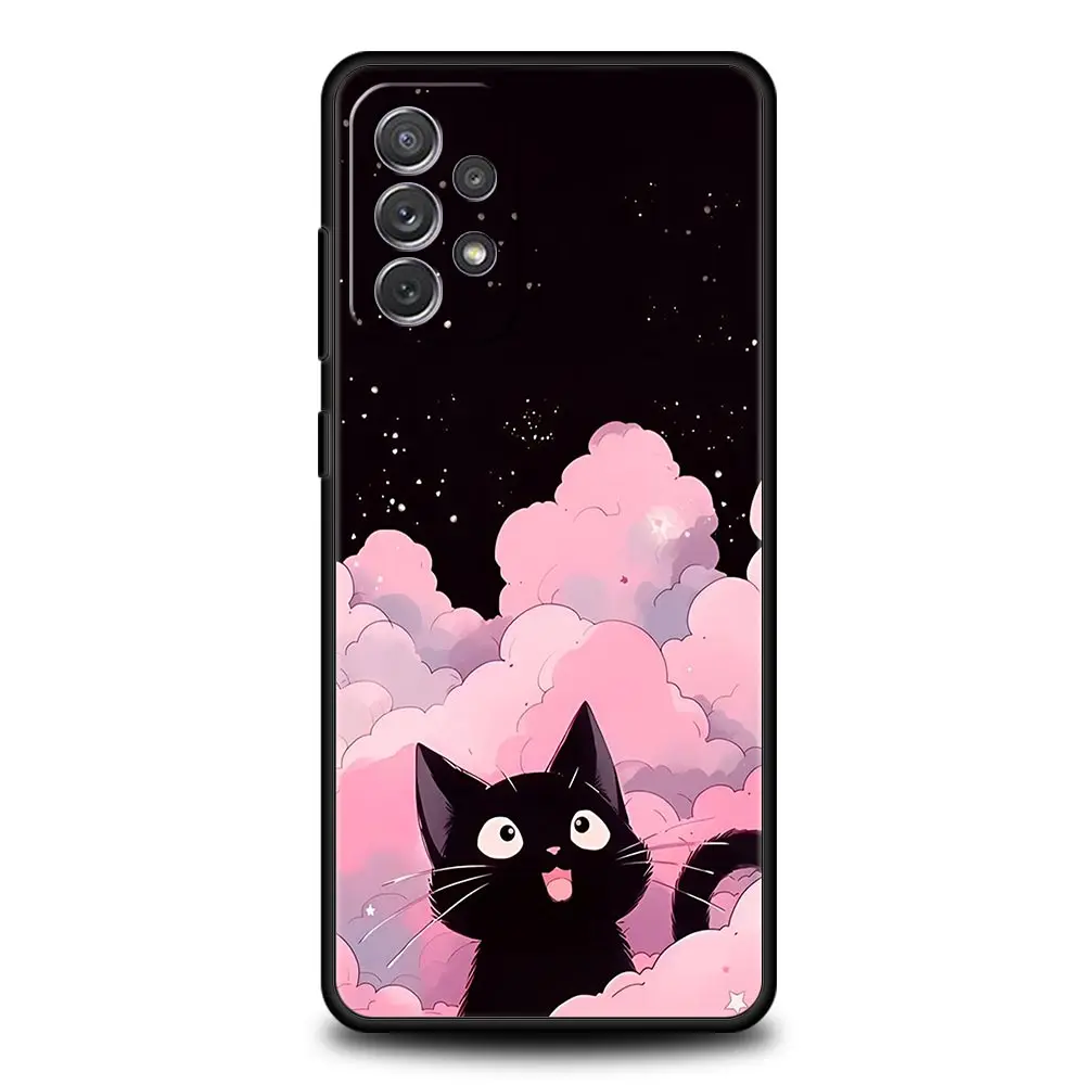 Cute Cartoon Black Cat Phone Case Cover